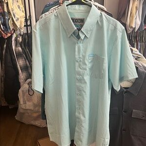 DIXXON “Benny” Men's Aqua Blue Striped Shirt